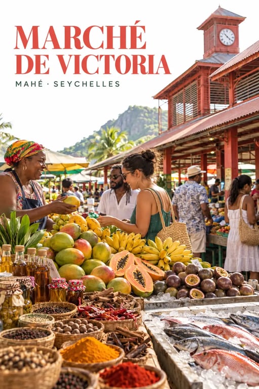 Déguster la cuisine créole après une journée de plongée aux Seychelles au marché de Victoria