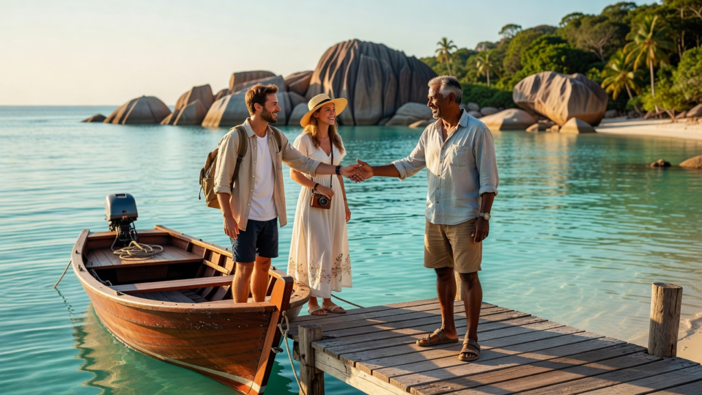 Lecture d'un devis de voyage aux Seychelles avant réservation