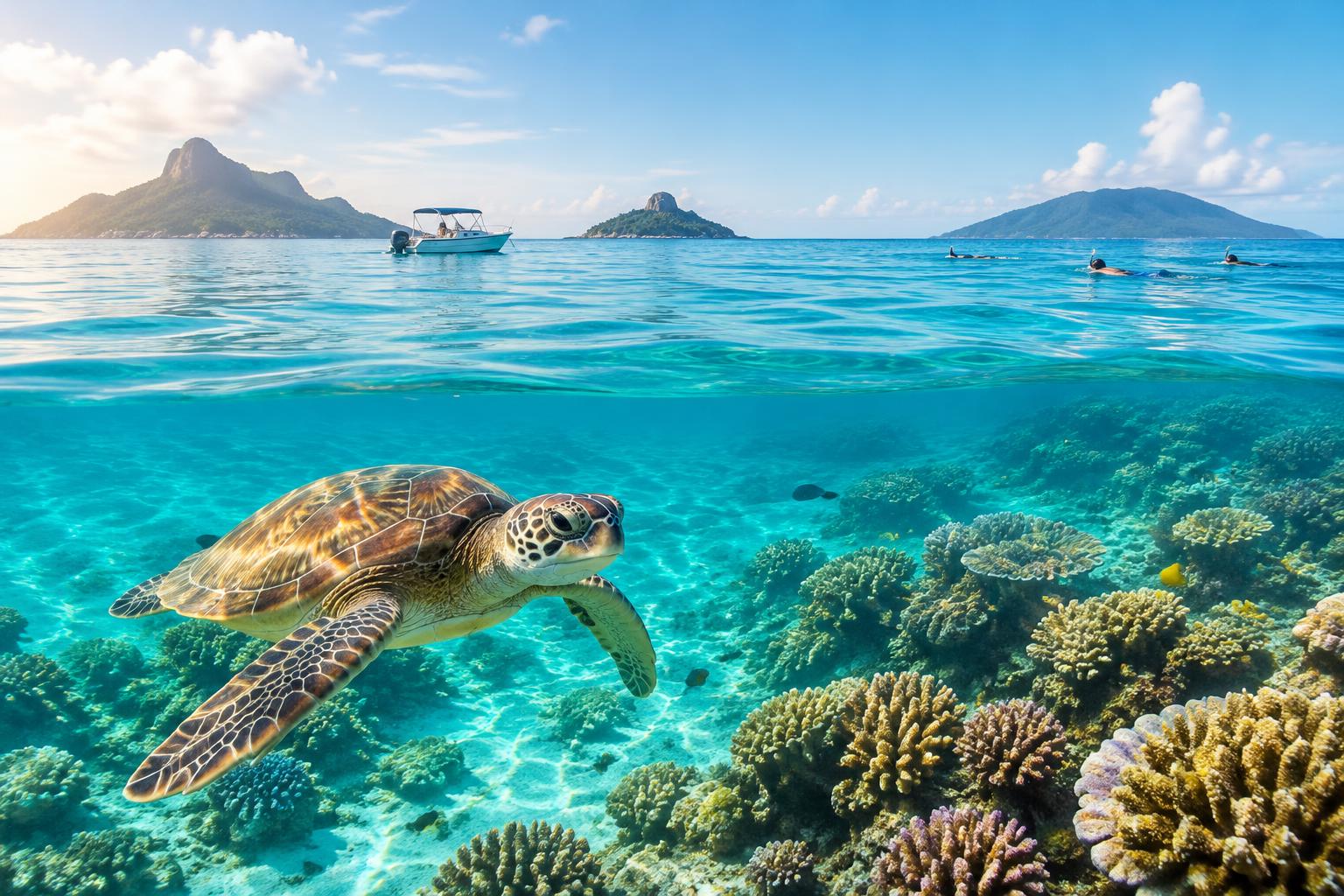 Tortues marines aux Seychelles : choisissez votre île, sans attendre une rencontre garantie